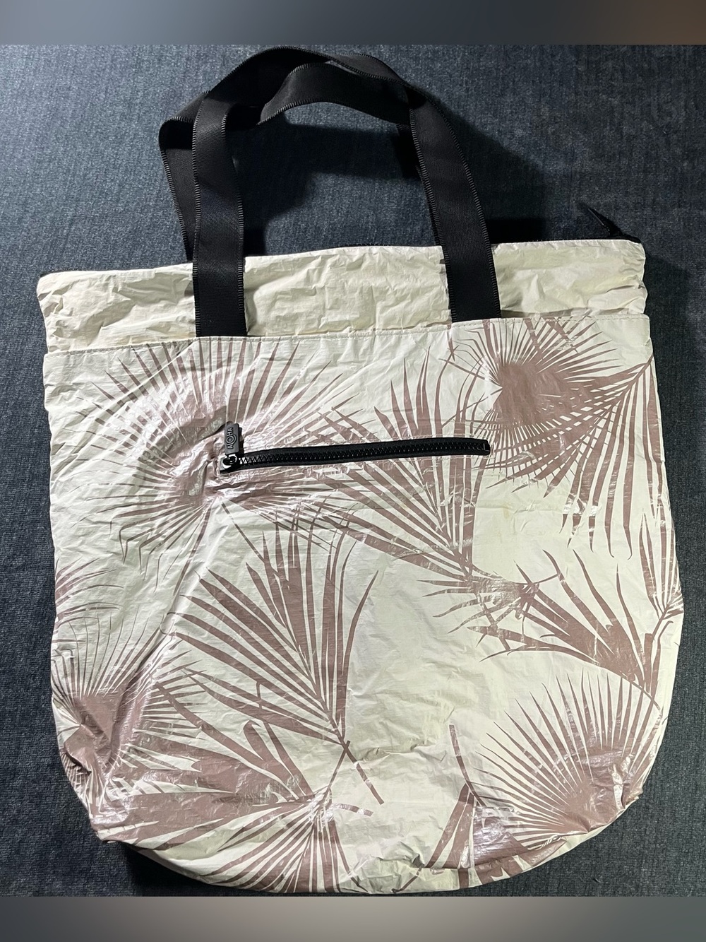 Aloha Collection Rose Gold Palm Leaf Print Day Tripper Tote Bag